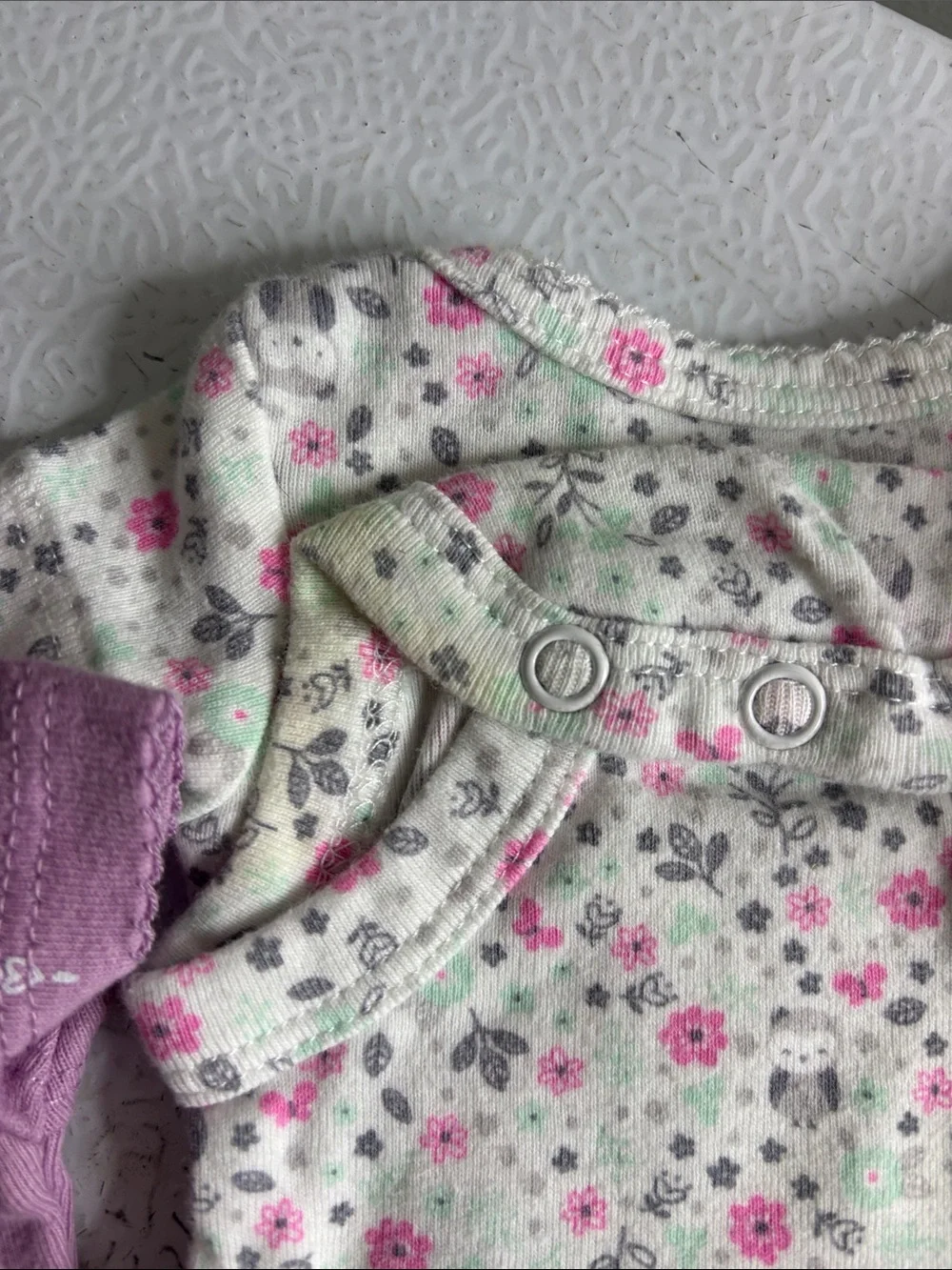 494 - Baby Girl Short Sleeve Onesie Bundle - Pastel Pink, Mint, Gray & Floral
